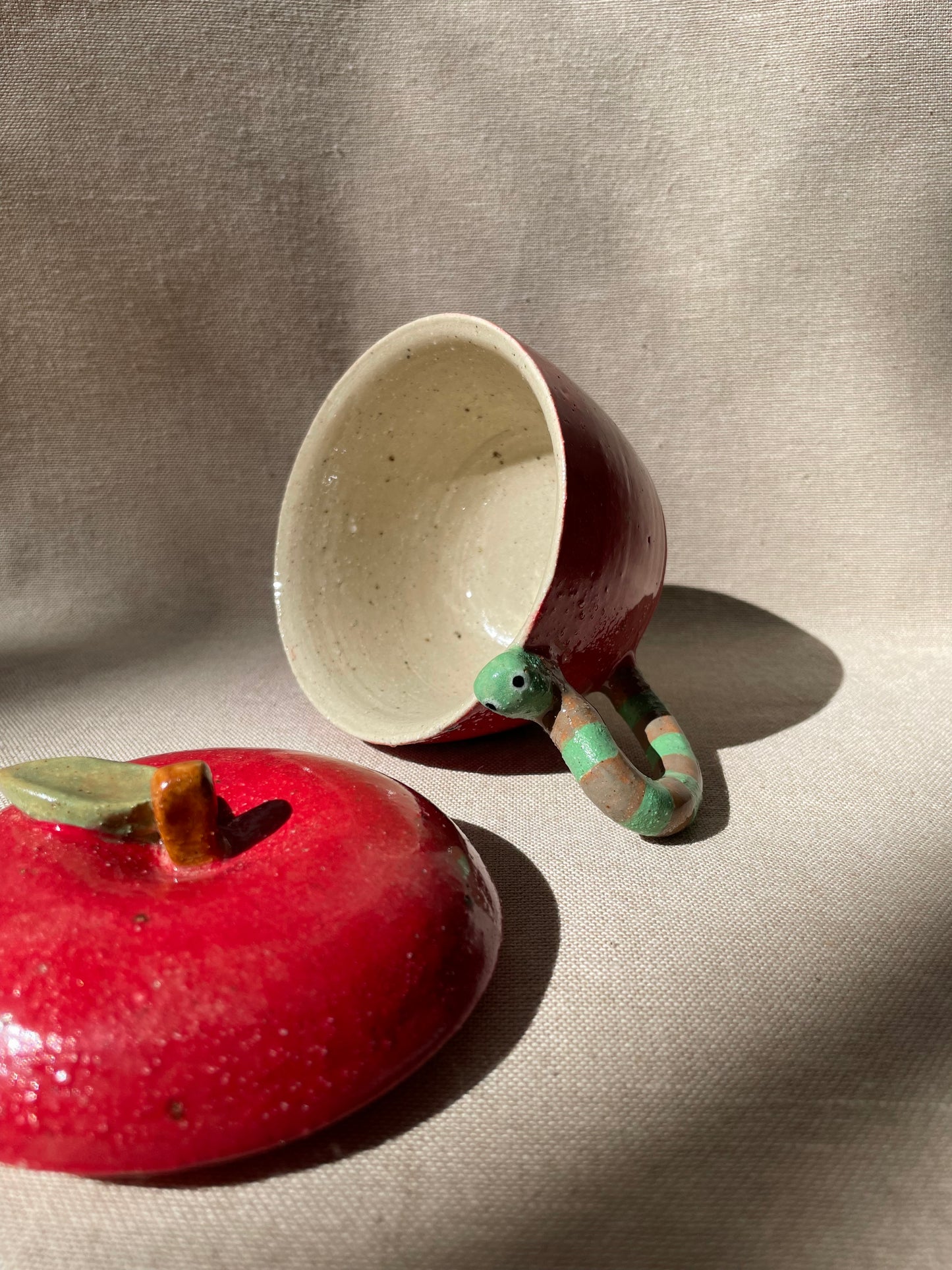 snacking caterpillar mug