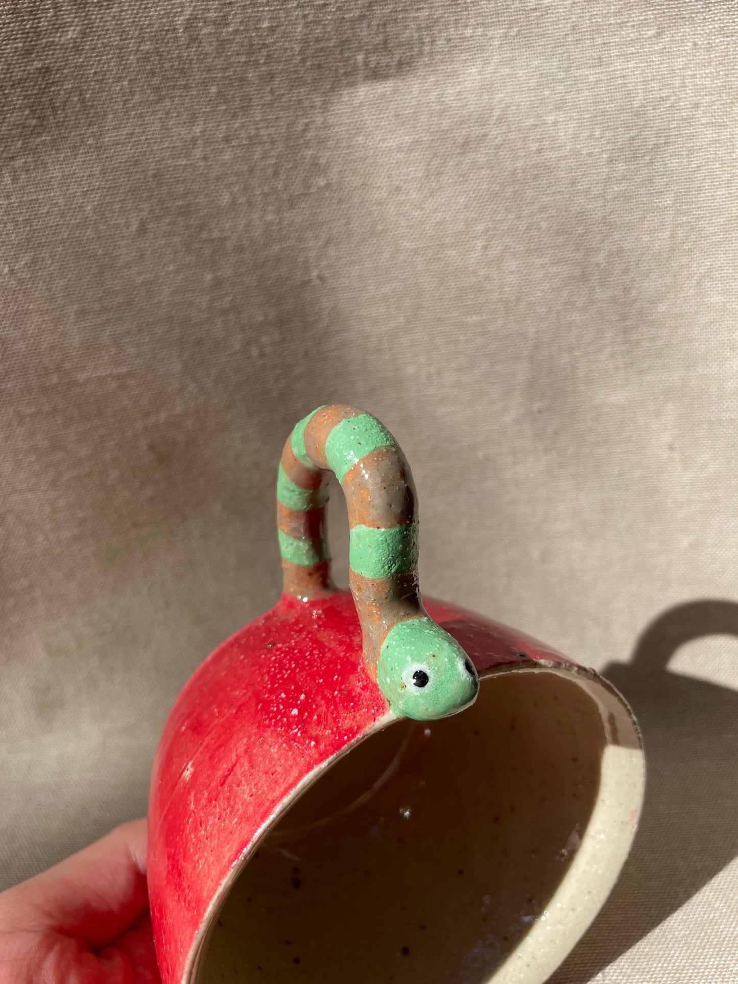 snacking caterpillar mug